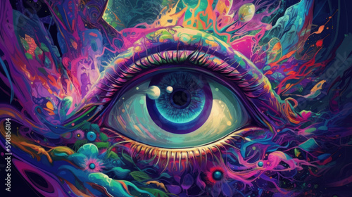 psychedelic girly third eye - by generative ai