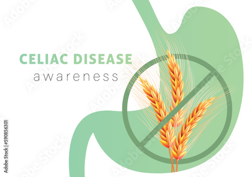 Celiac Disease Awareness Month. Immune reaction to gluten. Gluten Free Day photo