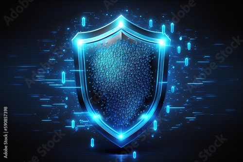 Futuristic organ shield, Futuristic shield, digital cyber security