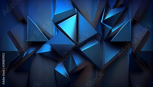 Blue color Dark grunge texture background Ai generated image
