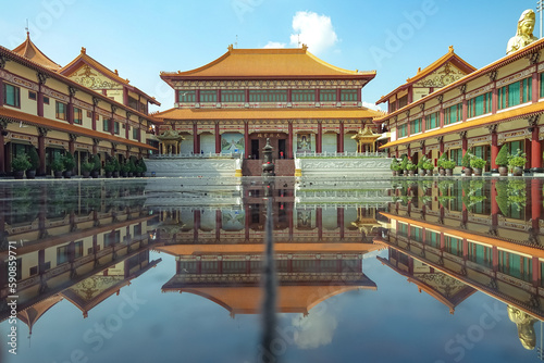 Photography Bangkok,Thailand-February 14,2023 ;Beautiful Wat Fo Guang Shan in Thailand