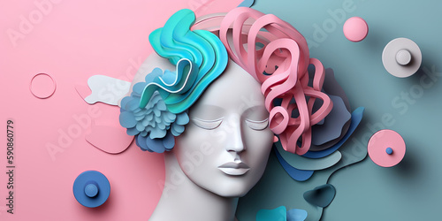 Paz mental, salud mental, colores pastel, creado con IA generativa © Loktor