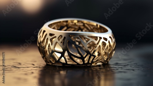 A ring with a unique, abstract design that catches the eye Generative AI