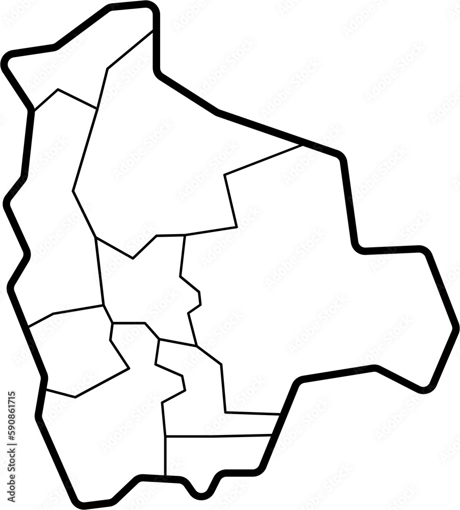 drawing of bolivia map. drawing of bolivia map.