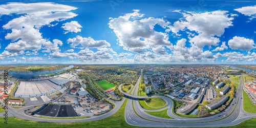 city of worms germany 360° aerial view vr equirectangular skypano cityscape