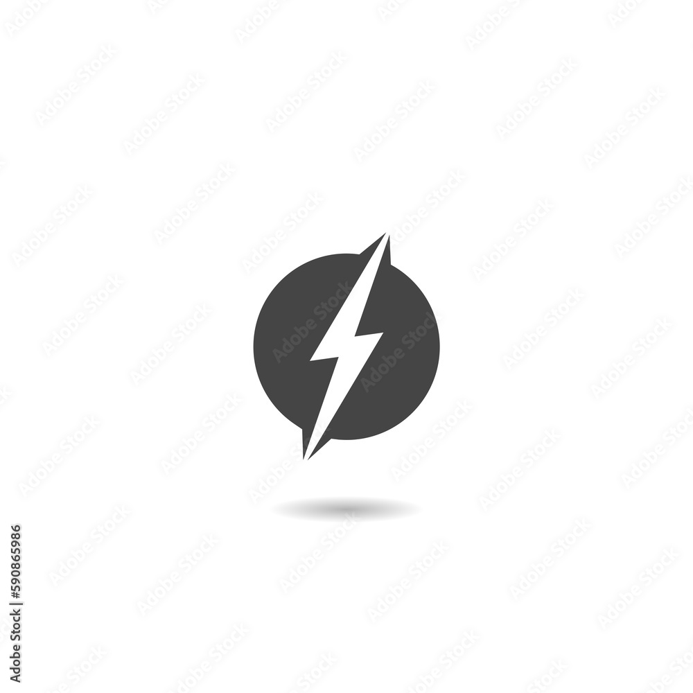 Flash Electric Logo with shadow Flash Electric Logo with shadow