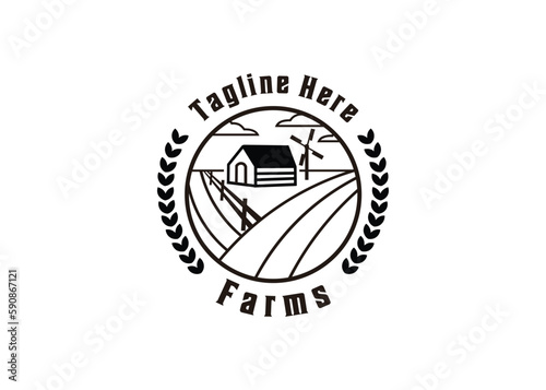 farm agriculture logo design vintage retro