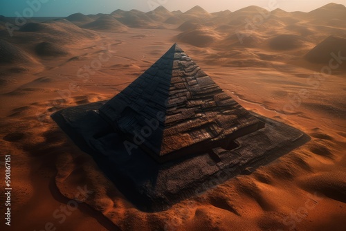 Alien mars pyramid. Generate Ai