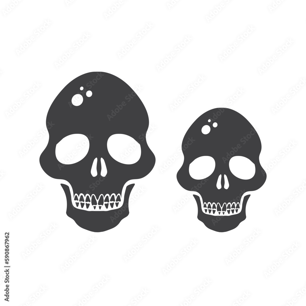 Fototapeta premium Skull icon. Skeleton symbol pictogram. Skull flat sign design. Skull vector icon. UX UI icon