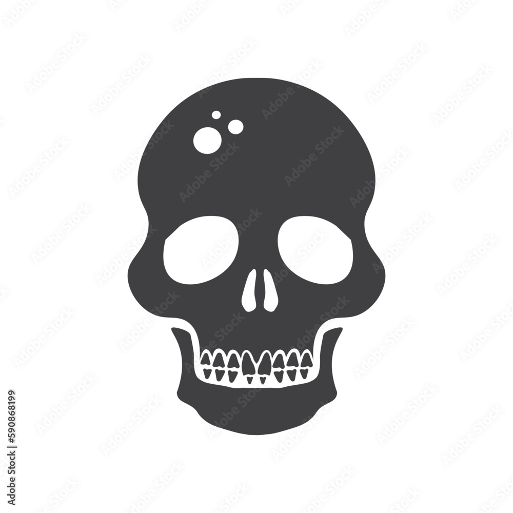 Skull icon. Skeleton symbol pictogram. Skull flat sign design. Skull vector icon. UX UI icon