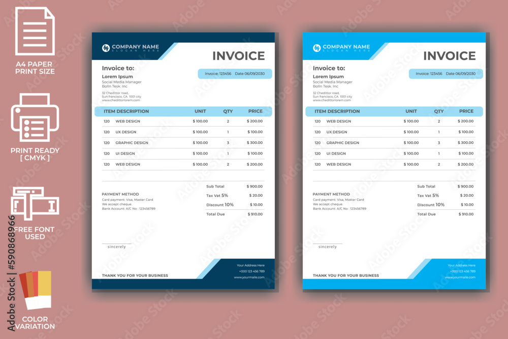 Modern Invoice Template Design