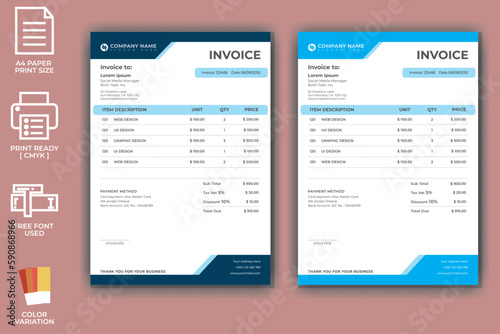 Modern Invoice Template Design