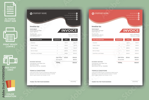 Modern Invoice Template Design