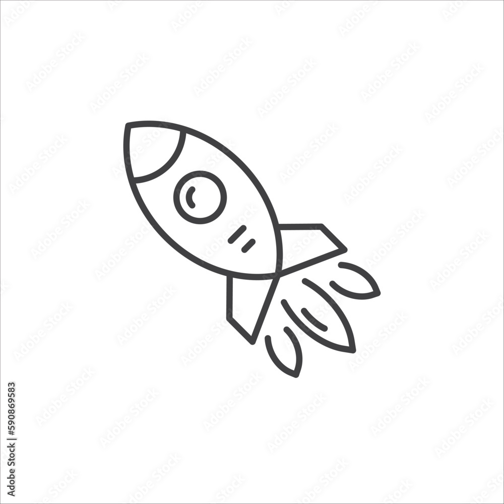 Inclined rocket icon. Startup vector icon. Rocket flat sign design. Rocket symbol pictogram. UX UI icon