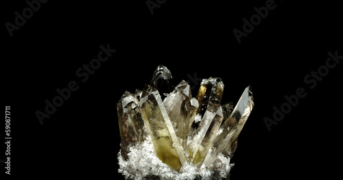 artificial smoked quartz citrine. macro detail texture background. close-up raw rough unpolished semi-precious gemstone