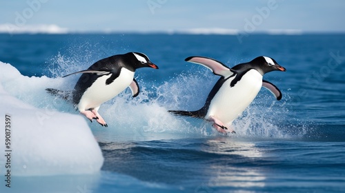 Diving Penguin Duo