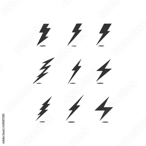 Lightning icon set. Vector illustration desing.