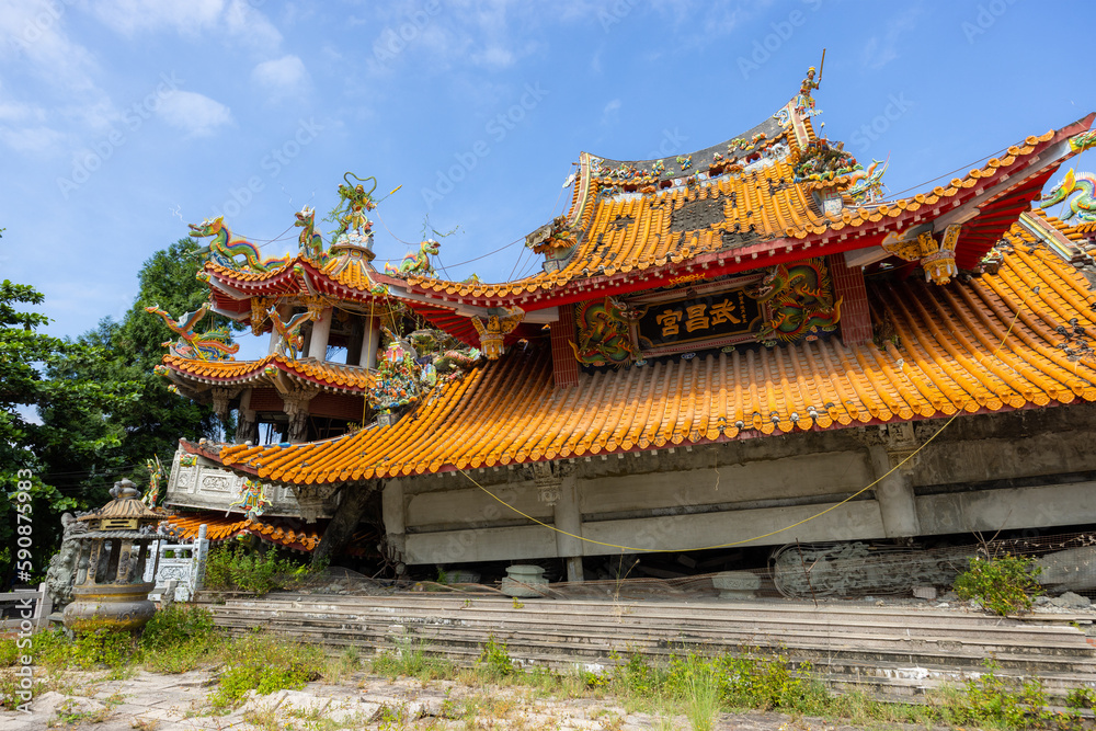 Naklejka premium Jiji Wuchang Temple in Nantou of Taiwan