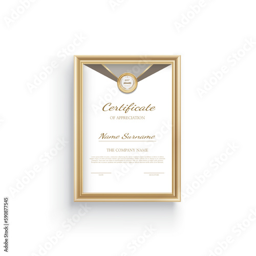 Certificate of completion design. Certificate of achievement, education, award, scholarship, bachelor degree, diploma