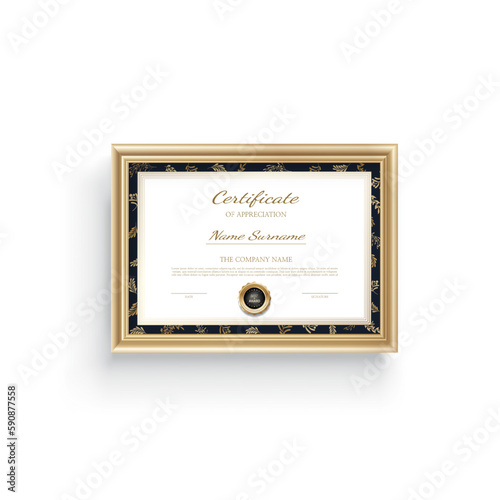 Certificate of completion design. Certificate of achievement, education, award, scholarship, bachelor degree, diploma