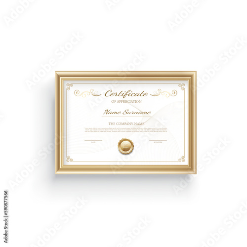 Certificate of completion design. Certificate of achievement, education, award, scholarship, bachelor degree, diploma