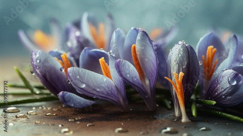 Spring time flowers, crocus background