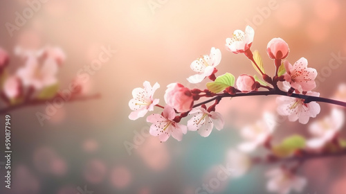 Apple or cherry blossom background - springtime flower background