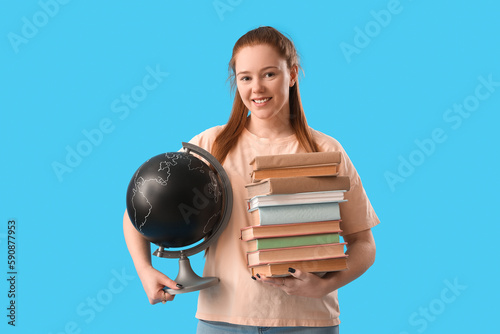 Teenage girl with books and...