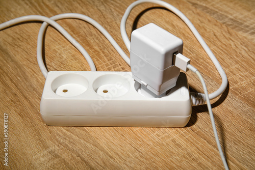 White power strip with two ...