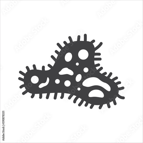 Illustration of virus vector icon. Corona virus icon flat sign design. Microbe symbol pictogram. Bactery icon. Coronavirus bacteria symbol. UX UI icon © Elchin