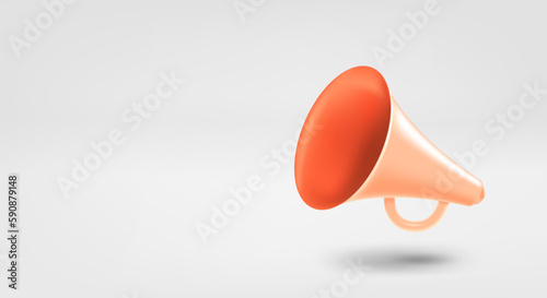 Loudspeaker. 3d vector banner with copy space