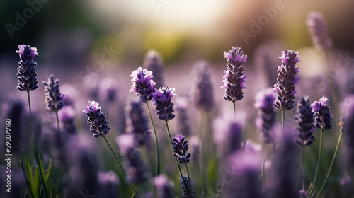 Flowering Lavender background - Springtime flowers