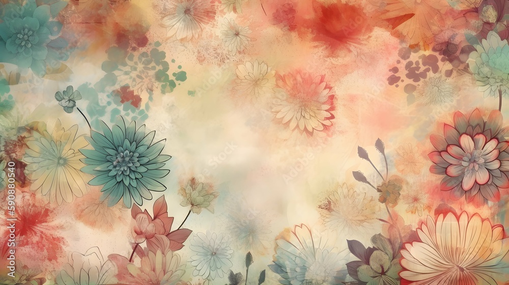 Flowers illustration wallpaper background