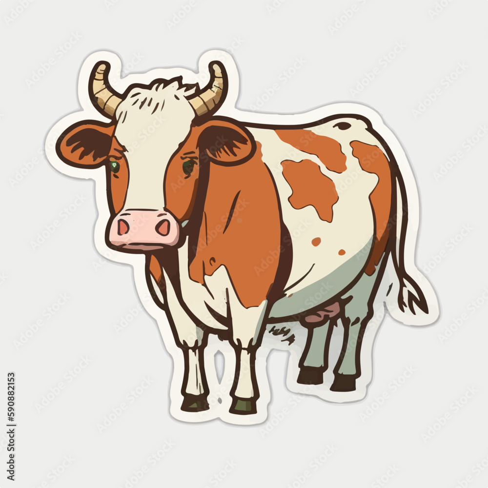 Whimsical and charming cartoon cow in a vector format Whimsical and charming cartoon cow in a vector format