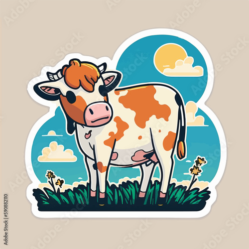 Quirky and fun cartoon cow with a unique design