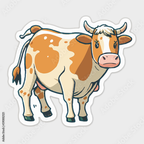 Playful and charming cartoon cow in a vector format