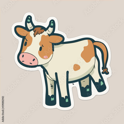 Beautifully illustrated cow in a natural and lifelike style