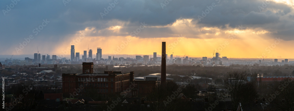 Beautiful skyline of Manchester City in UK