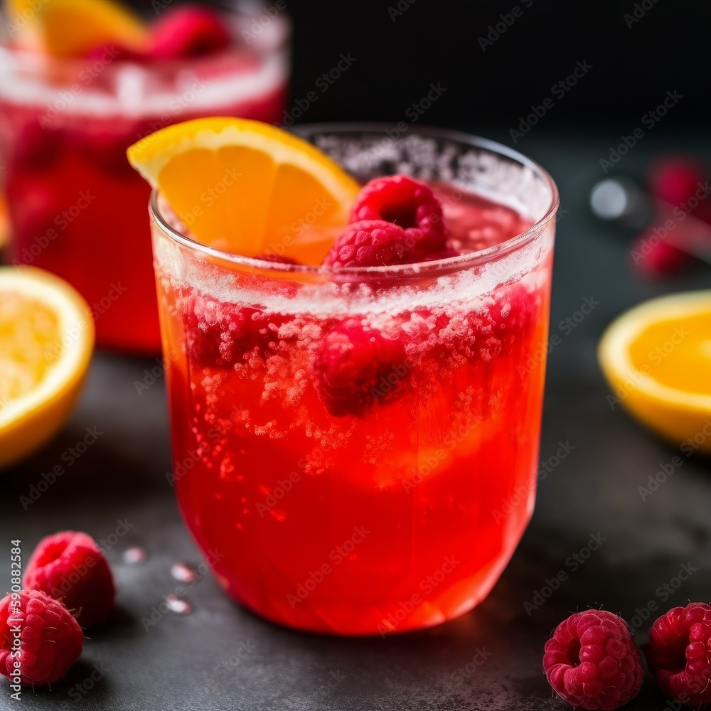 Red frosty berry cocktail. Generate Ai Red frosty berry cocktail. Generate Ai
