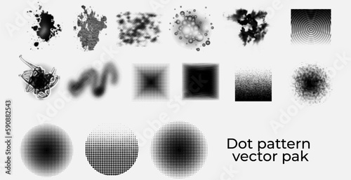 Set of 15 dot pattern vector pack used for design