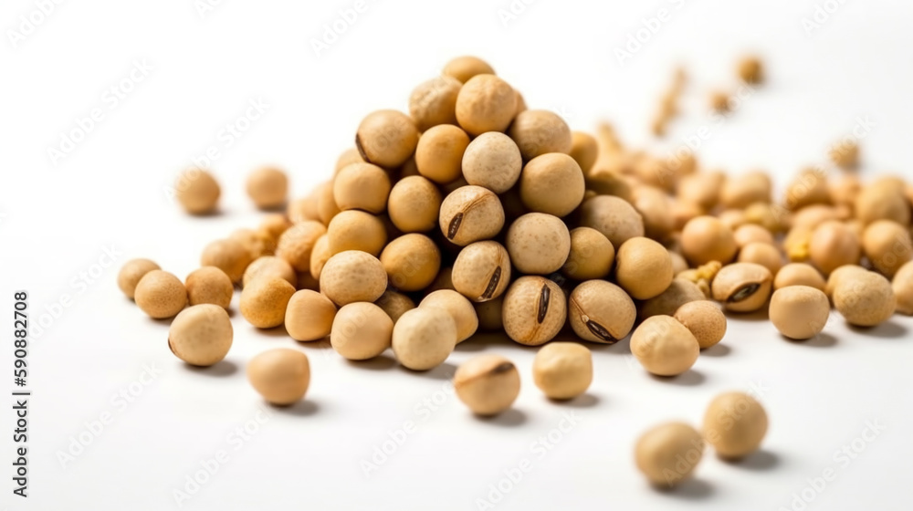 A Handful of soya beans or soybean isolated on white. A Handful of soya beans or soybean isolated on white.