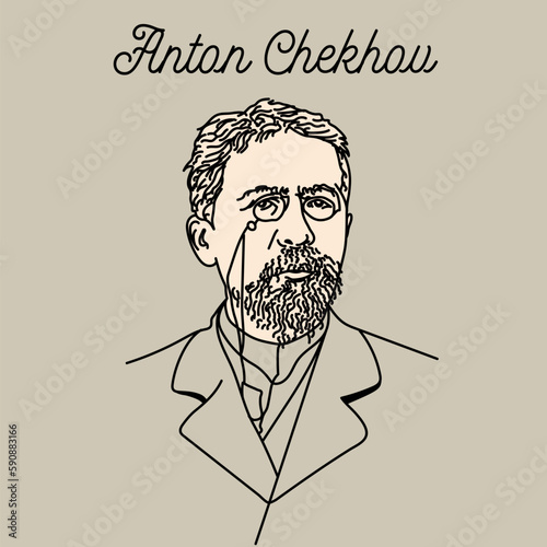 Anton Chekhov was a Russian writer, prose writer, playwright, publicist, physician, and philanthropic public figure. A classic of world literature. Vector