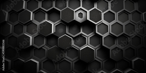 3d Black Hexagon Wallpaper | Generative Art 