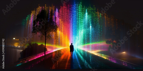 A Man through the Rainbow of Lights | Generative Art