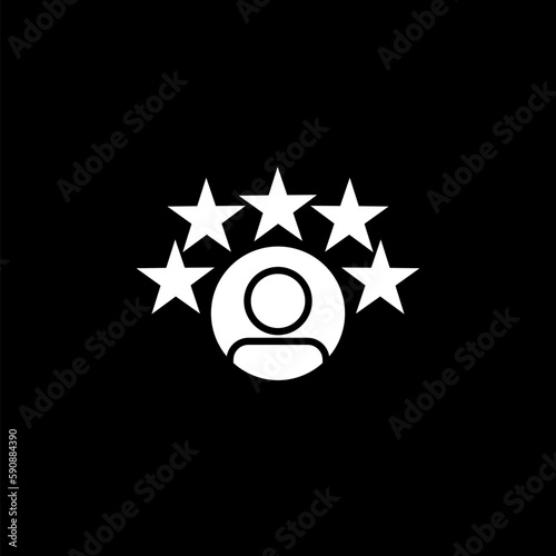 Customer review and feedback icon isolated on black background