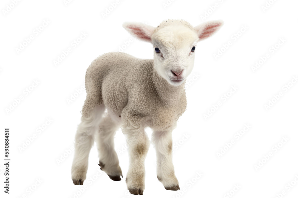 Fototapeta premium lamb isolated on transparent background, generative ai