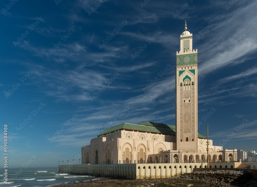 View of the famous Mosque in Casablanca, Morocco