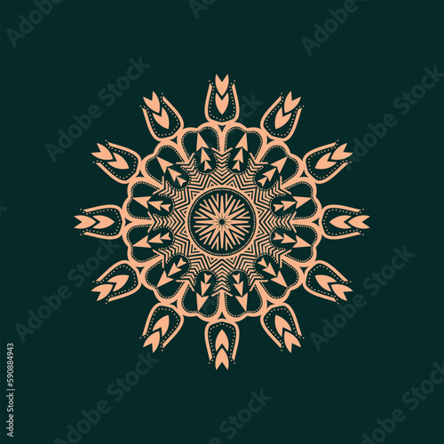 Ornamental circle pattern. Hand draw Mandala. Vintage decorative elements. Image