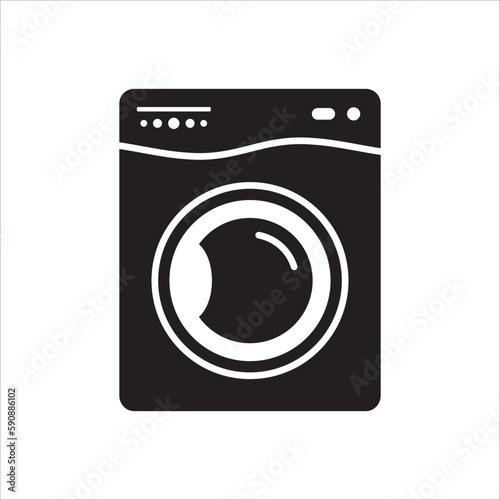 Washer vector icon. Washer flat sign design. Wash machine symbol pictogram. UX UI icon
