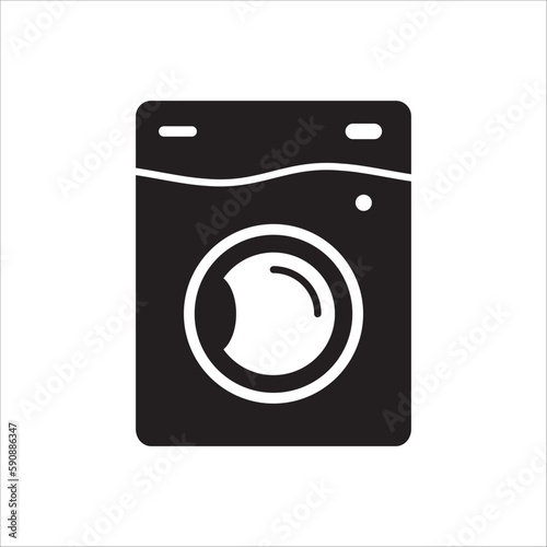 Washer vector icon. Washer flat sign design. Wash machine symbol pictogram. UX UI icon